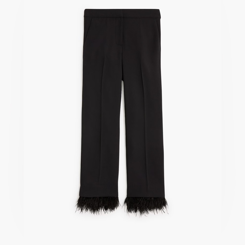 J crew Feather-trim flare cropped pant NWT Size 8P